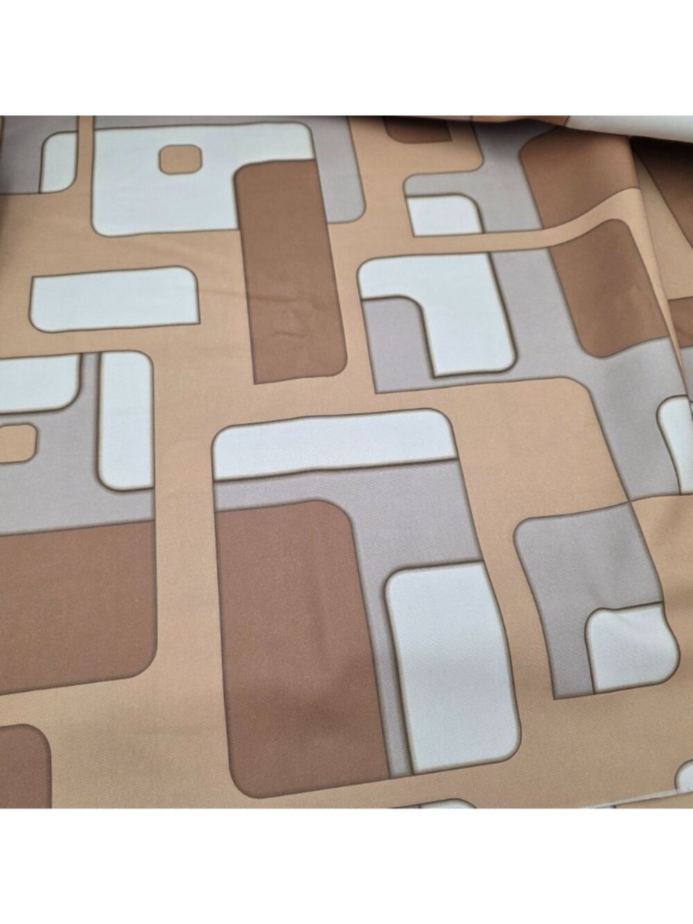 MCM Geometric Upholstery Fabric Neutral Tones Polyester 54" Wide 2.5 Yards - Picture 3 of 6